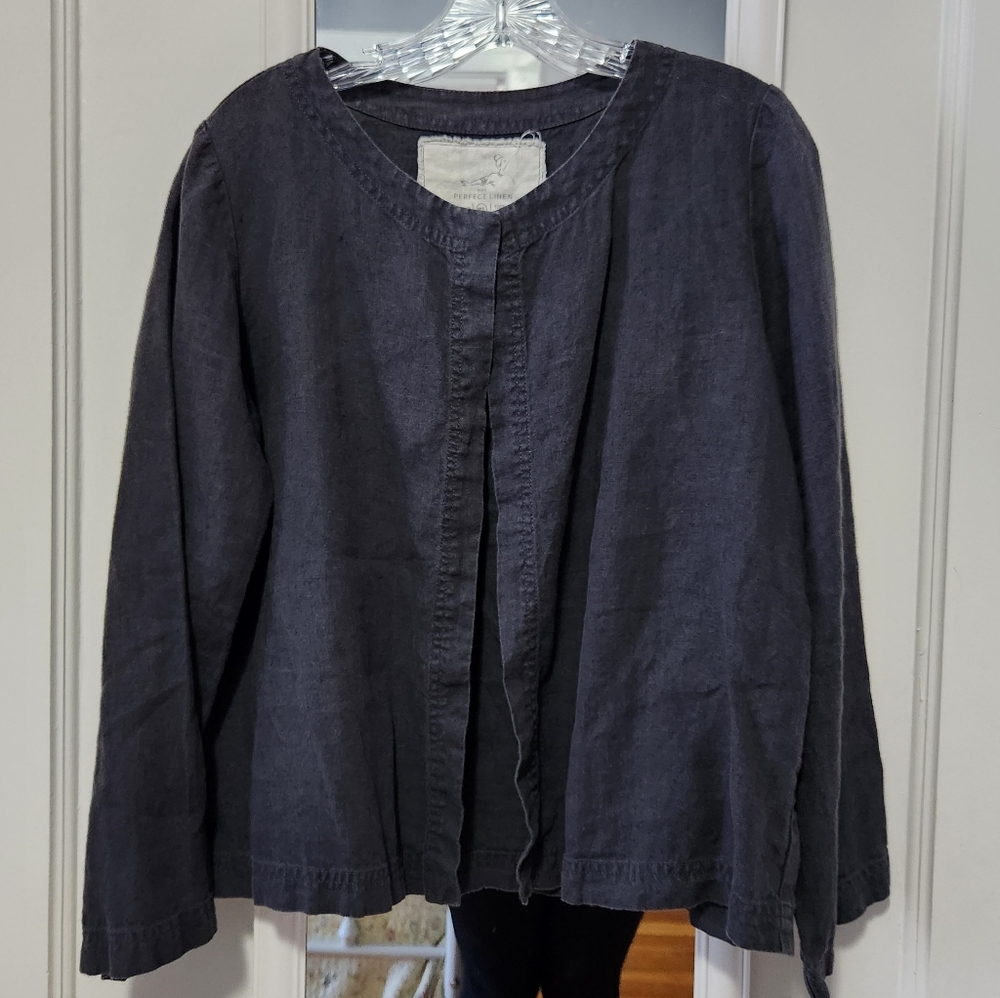 notPERFECTLINEN Jacket Charcoal Blue M/L